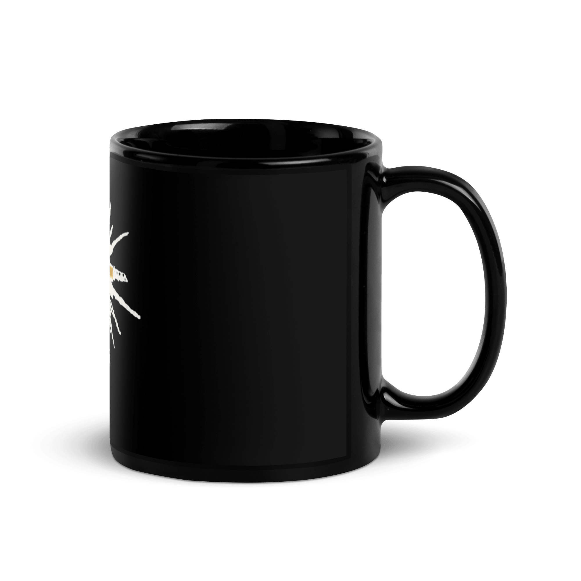 Black Glossy Mug with Glowing Golden Cross - ThatBoutqiueStore