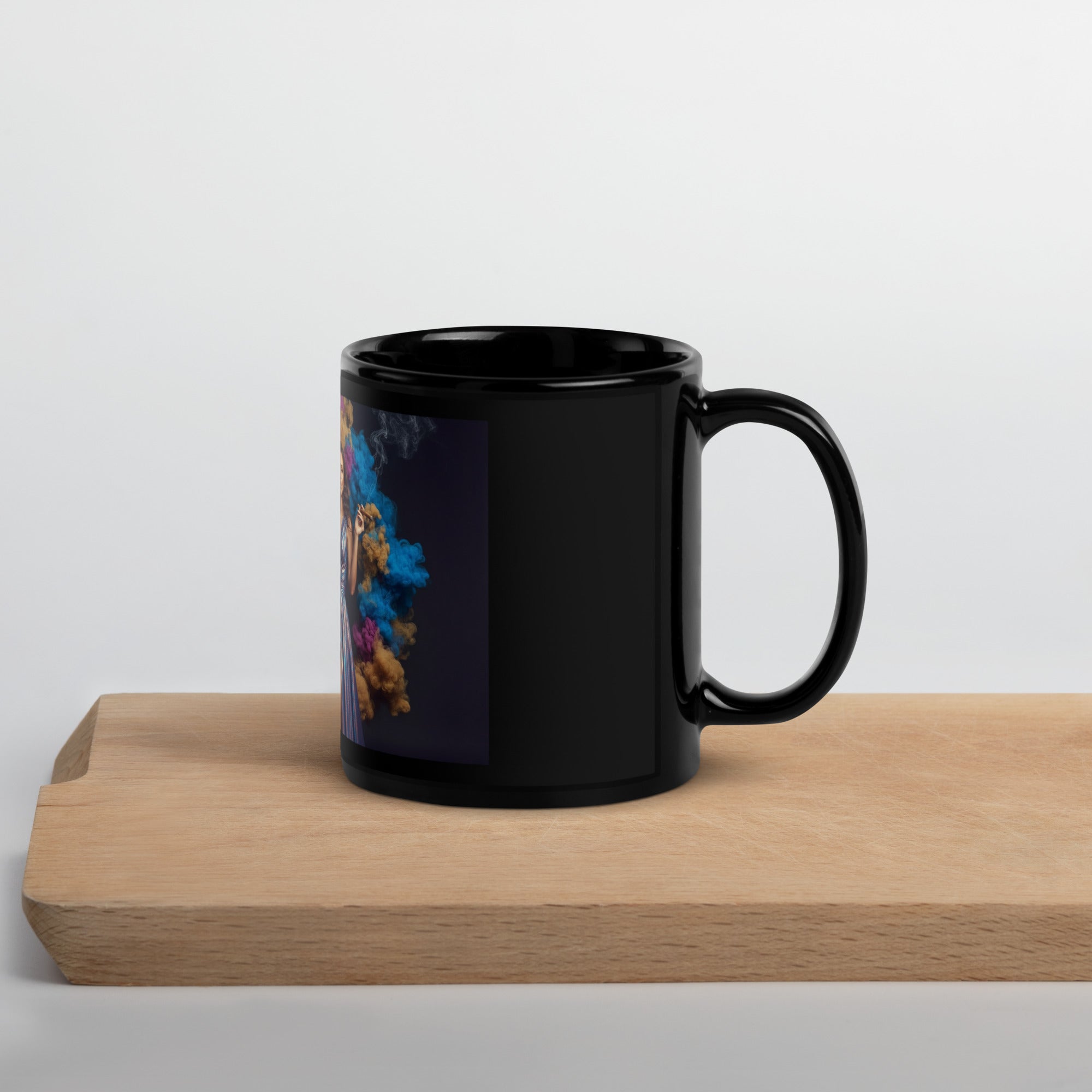 Lady G's surrounded by colorful smoke Black Glossy Mug - ThatBoutqiueStore