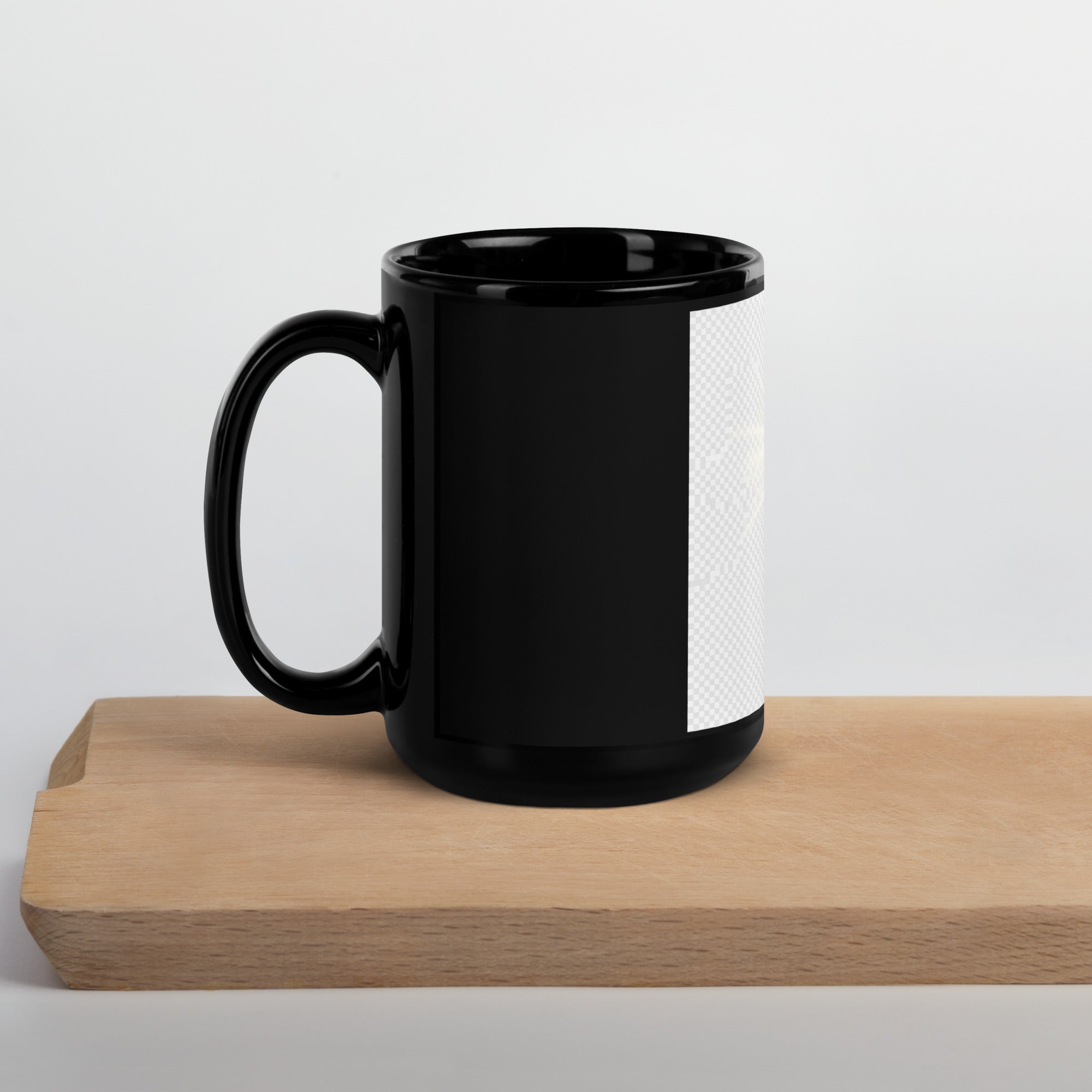 Black Glossy Mug with Glowing Golden Cross - ThatBoutqiueStore
