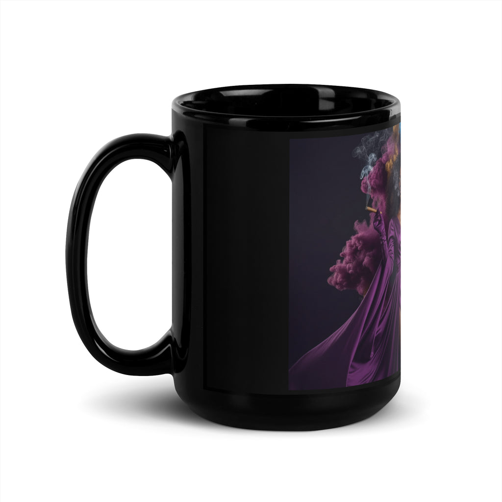 Lady G's surrounded by colorful smoke Black Glossy Mug - ThatBoutqiueStore