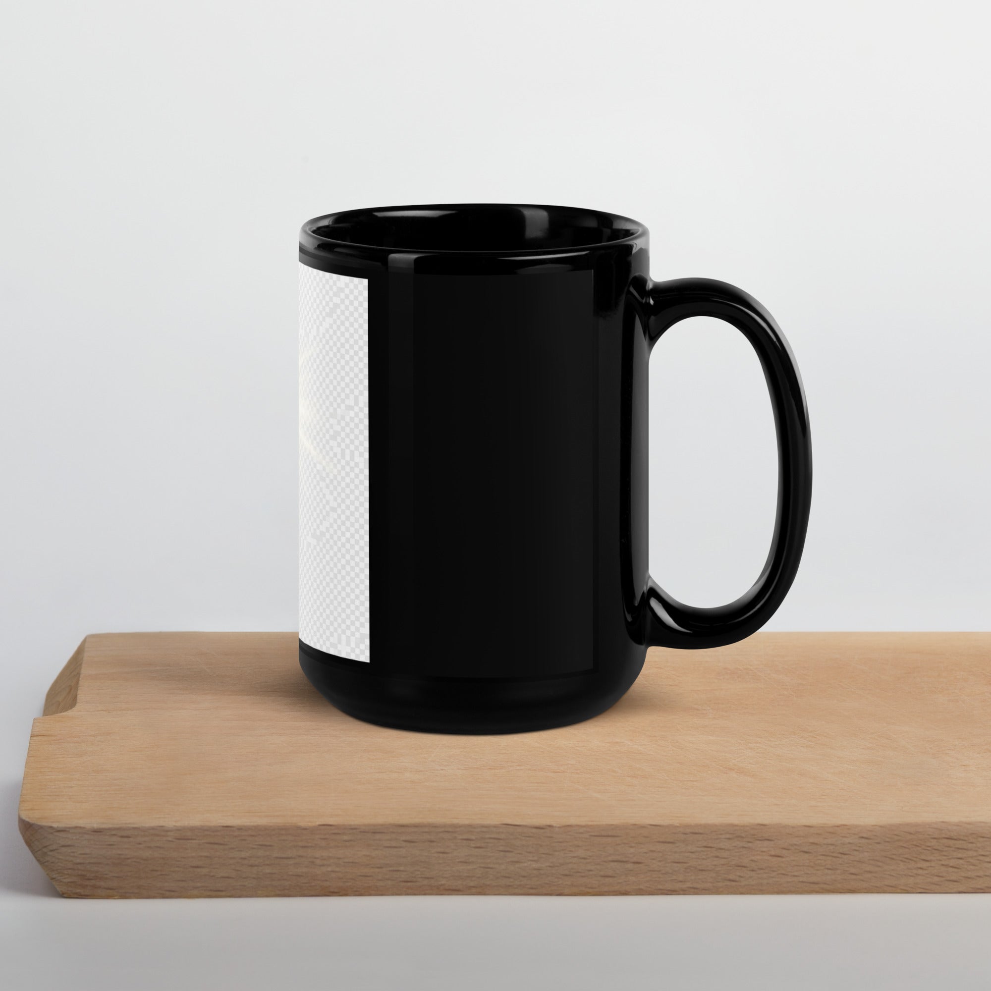 Black Glossy Mug with Glowing Golden Cross - ThatBoutqiueStore