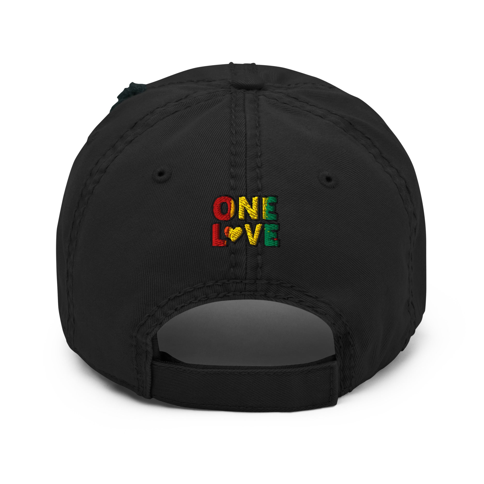 One Love front and back print Distressed Dad Hat - ThatBoutqiueStore