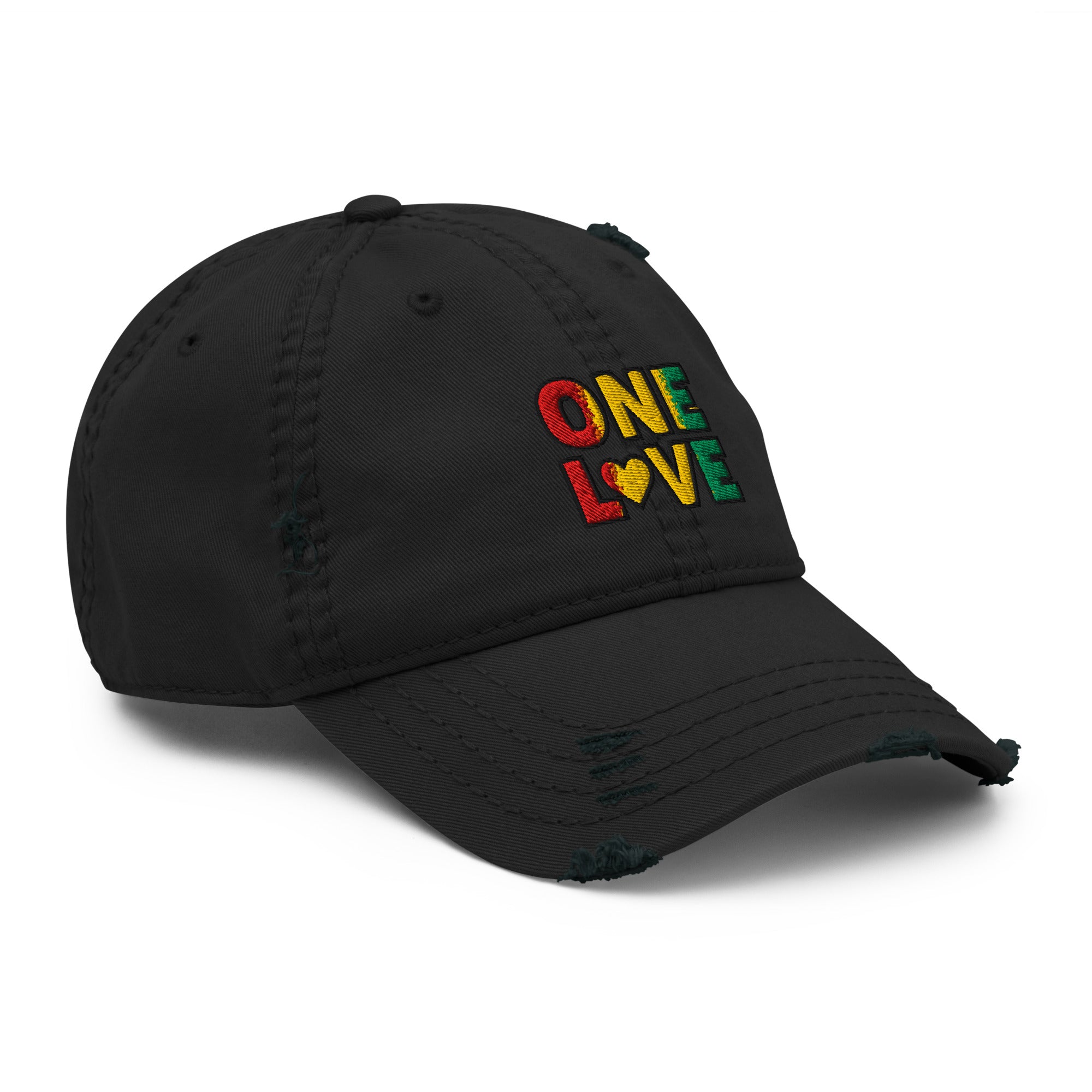 One Love front and back print Distressed Dad Hat - ThatBoutqiueStore