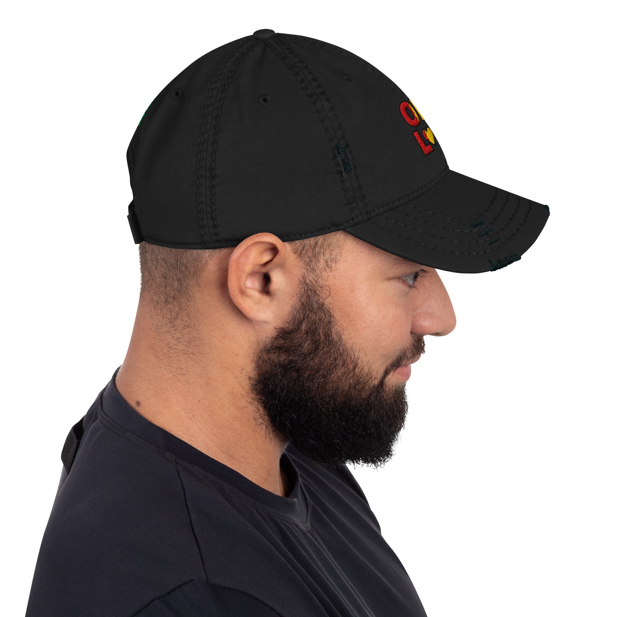 One Love front and back print Distressed Dad Hat - ThatBoutqiueStore