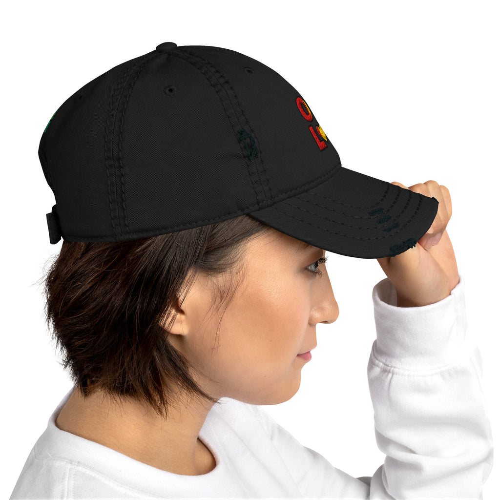 One Love front and back print Distressed Dad Hat - ThatBoutqiueStore