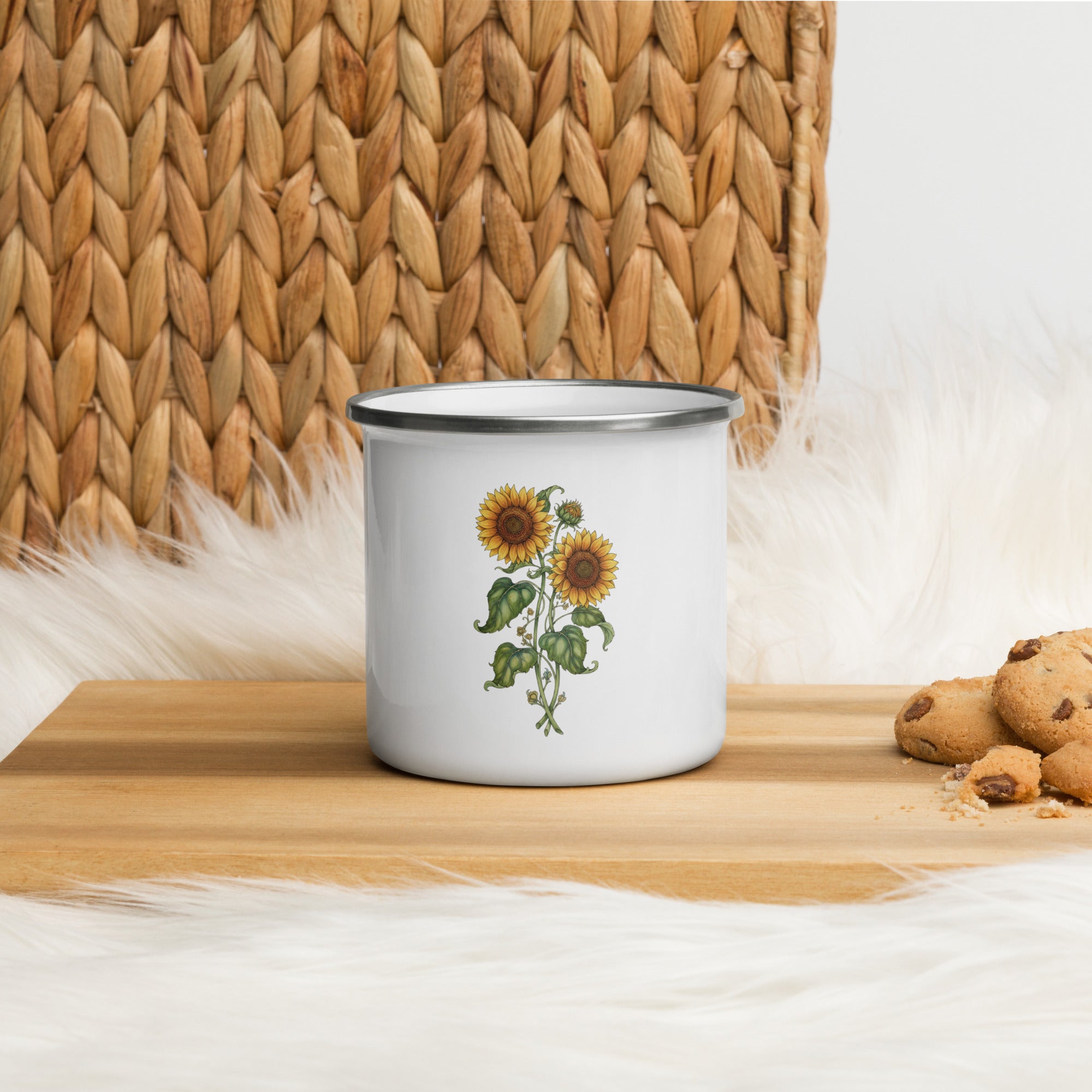 Twin Sunflowers Enamel Mug - ThatBoutqiueStore