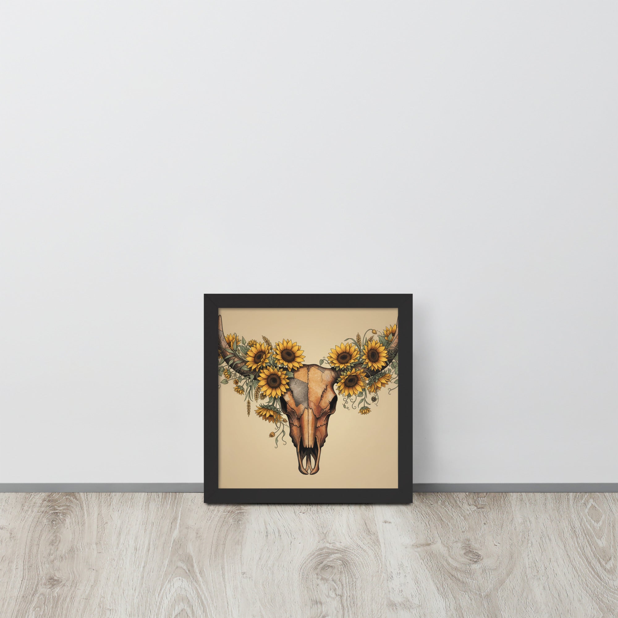 Beautiful Sunflower Steer Framed poster - ThatBoutqiueStore