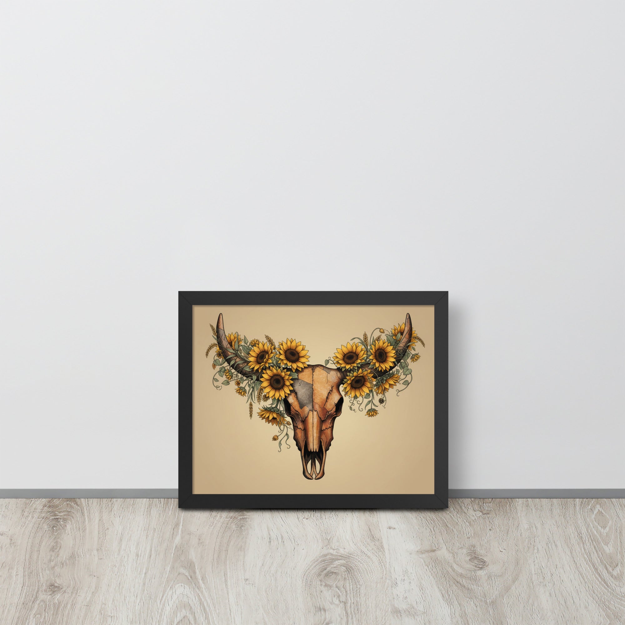 Beautiful Sunflower Steer Framed poster - ThatBoutqiueStore