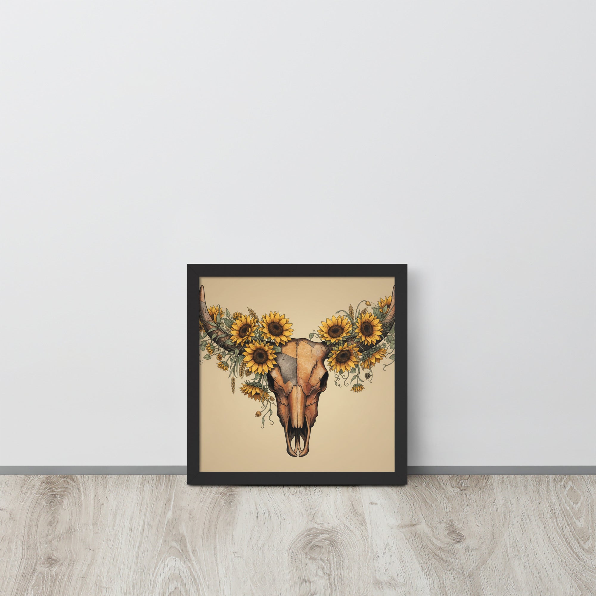 Beautiful Sunflower Steer Framed poster - ThatBoutqiueStore