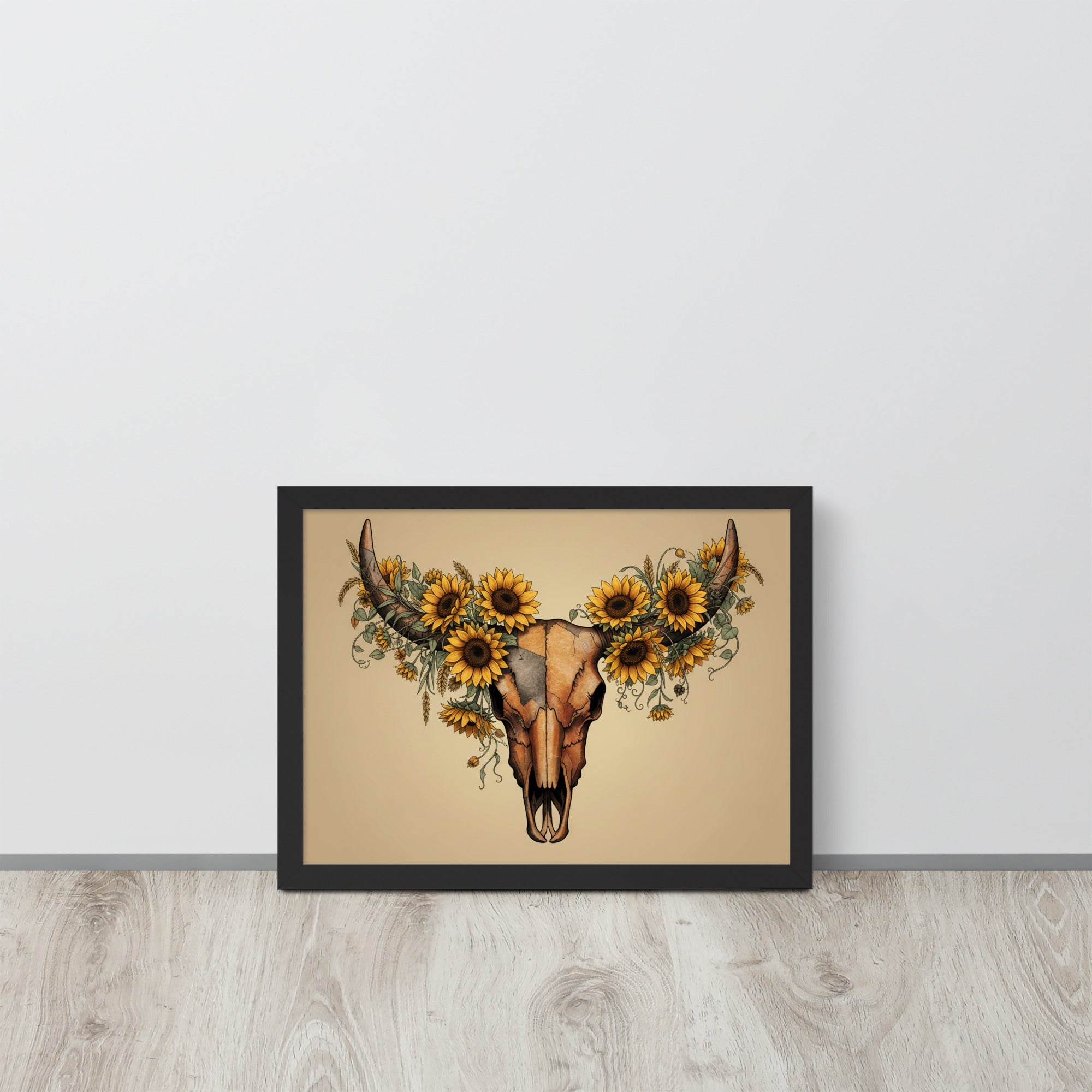Beautiful Sunflower Steer Framed poster - ThatBoutqiueStore