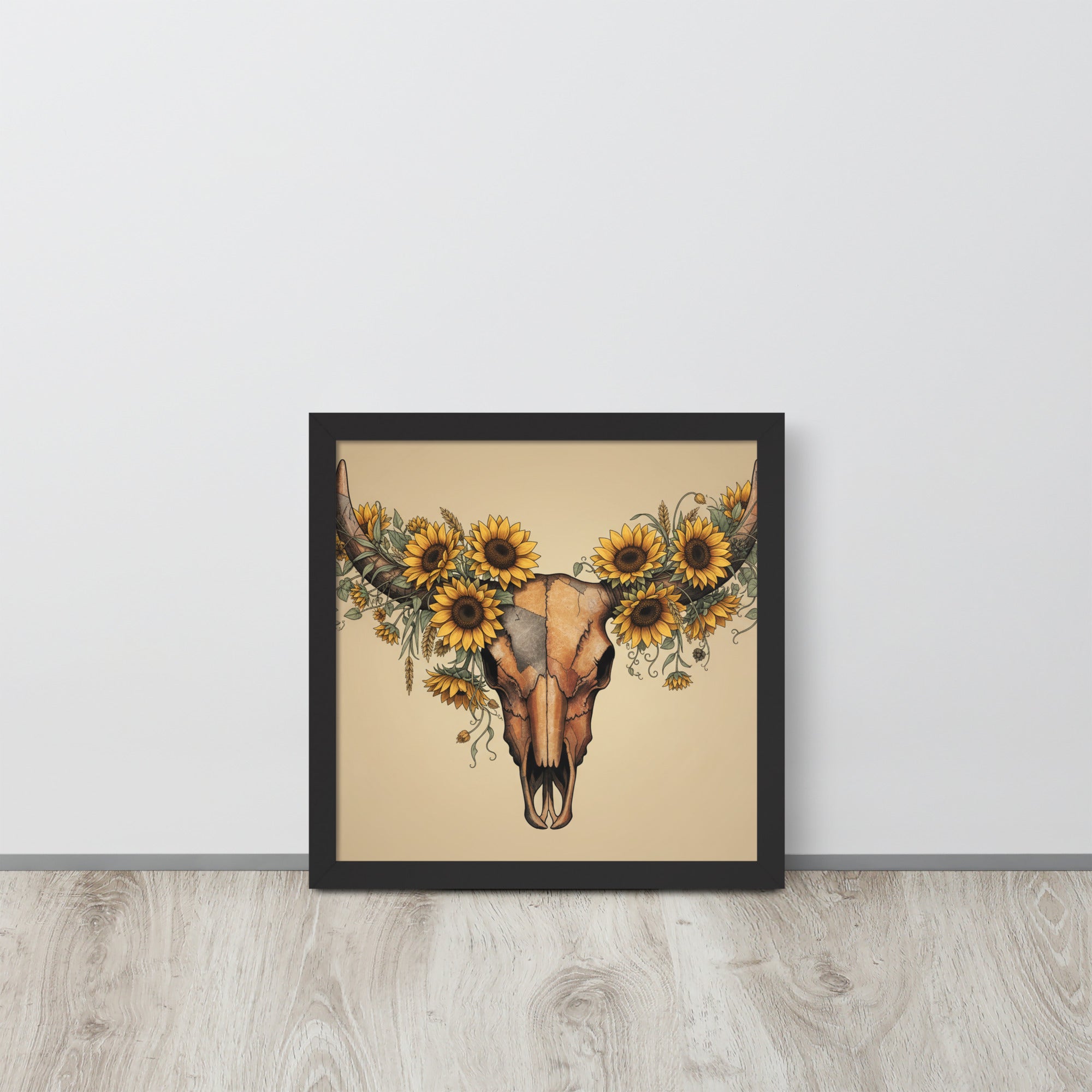 Beautiful Sunflower Steer Framed poster - ThatBoutqiueStore