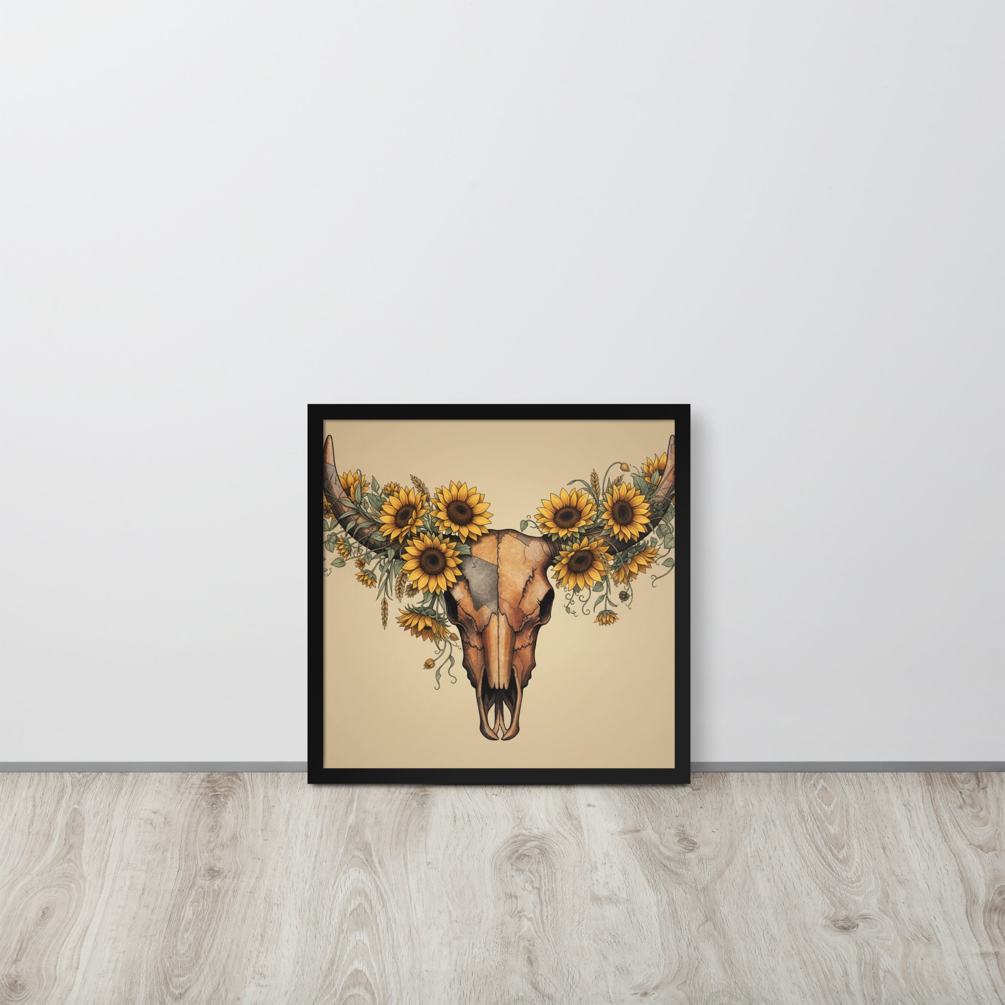 Beautiful Sunflower Steer Framed poster - ThatBoutqiueStore