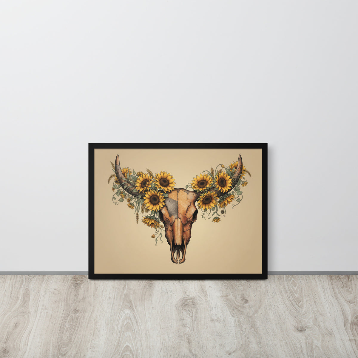 Beautiful Sunflower Steer Framed poster - ThatBoutqiueStore