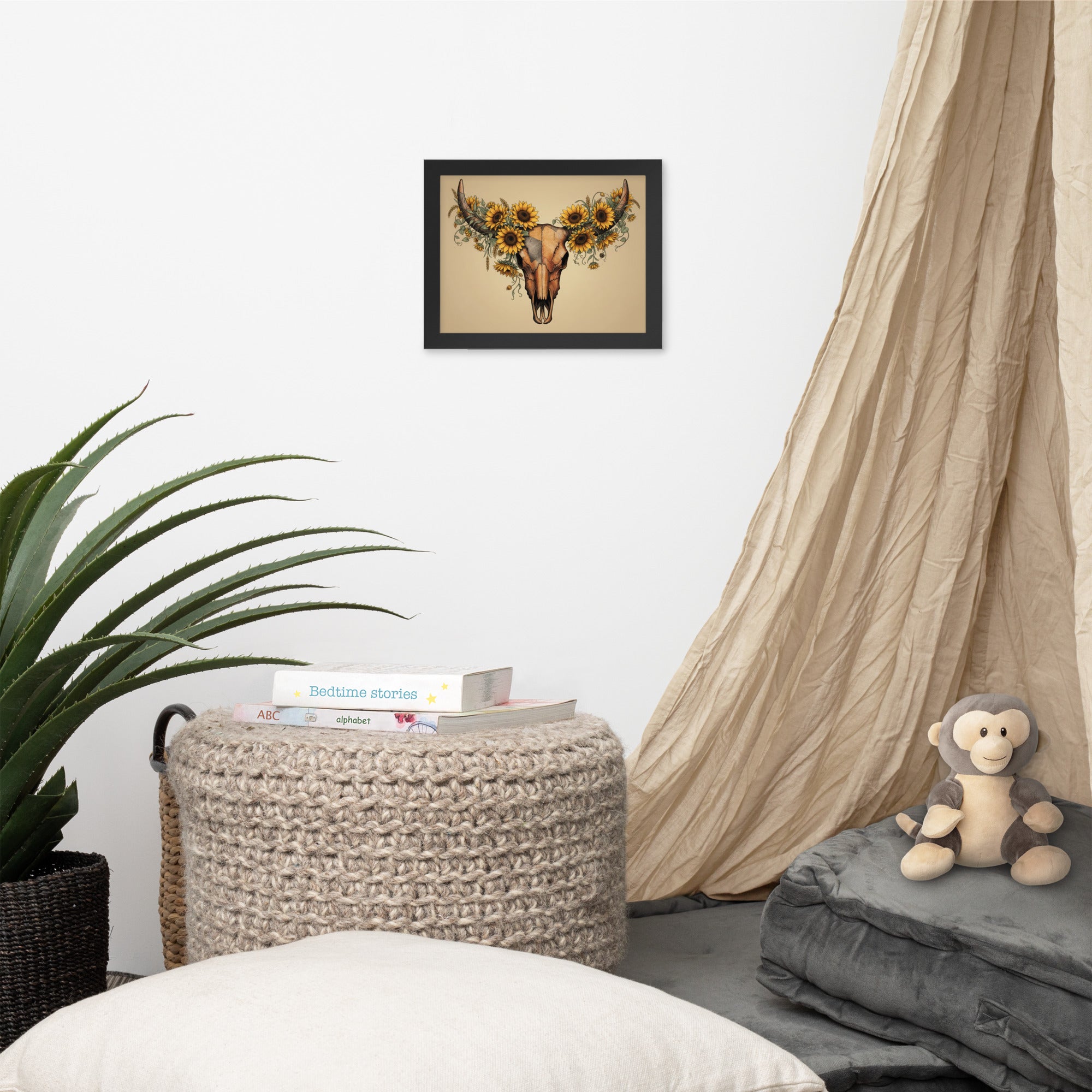 Beautiful Sunflower Steer Framed poster - ThatBoutqiueStore