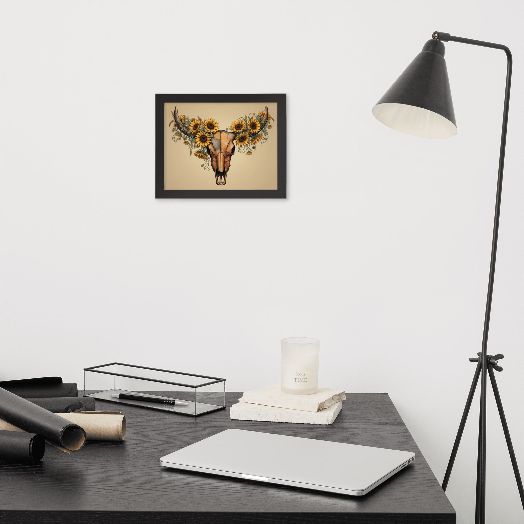 Beautiful Sunflower Steer Framed poster - ThatBoutqiueStore