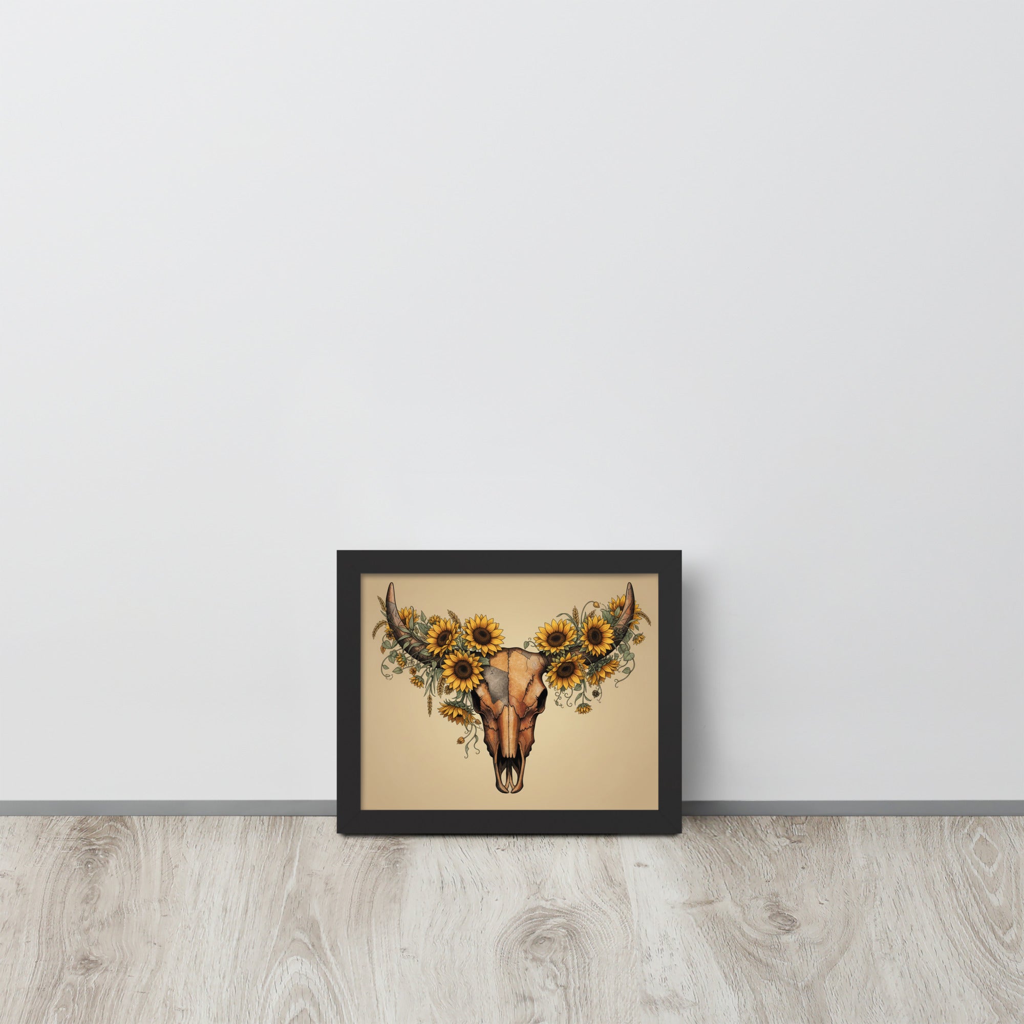Beautiful Sunflower Steer Framed poster - ThatBoutqiueStore