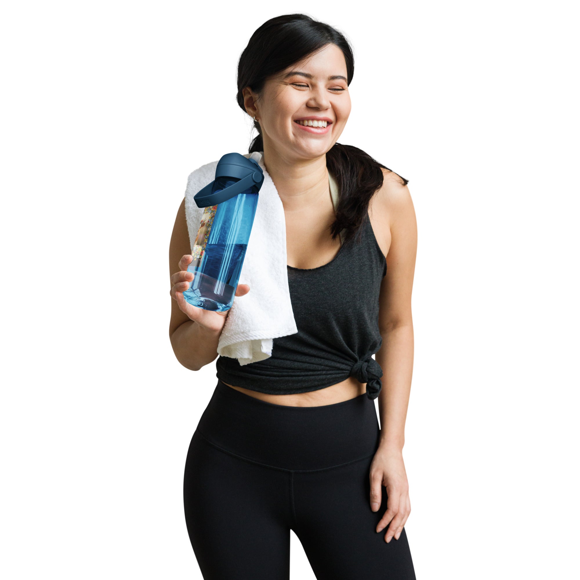 Wildflower Heifer In Her Beautiful Floral Halo Flip straw water bottle - ThatBoutqiueStore