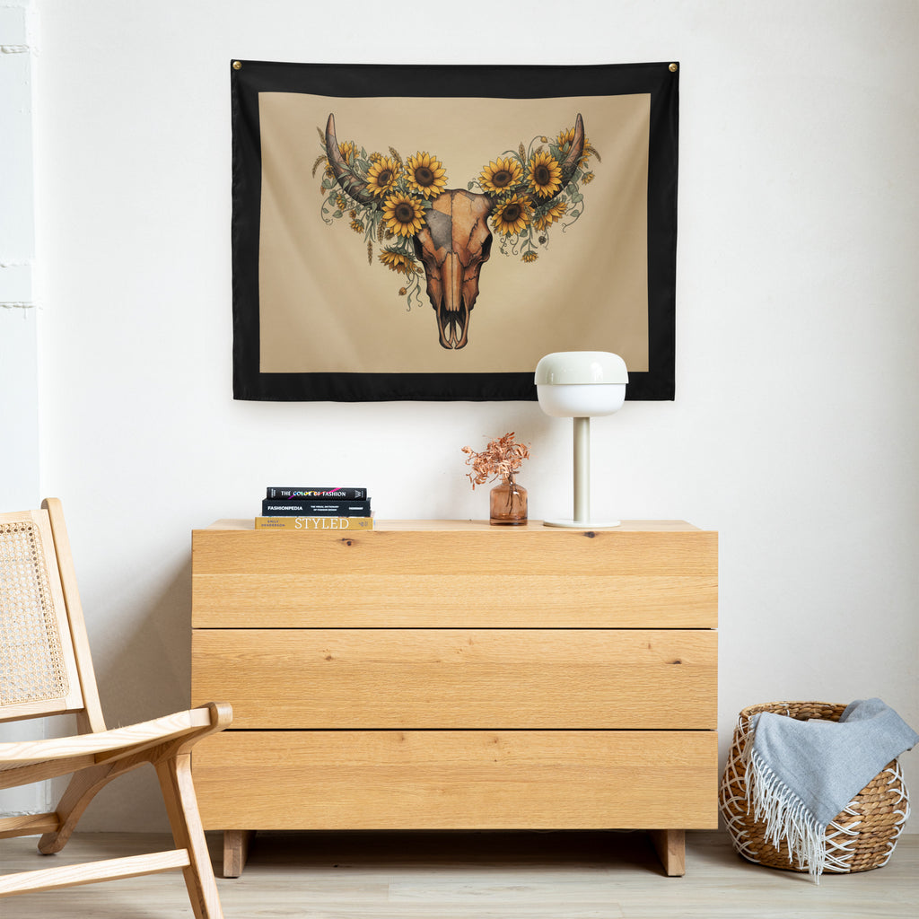 Gorgeous Sunflower Steer indoor wall tapestry - ThatBoutqiueStore