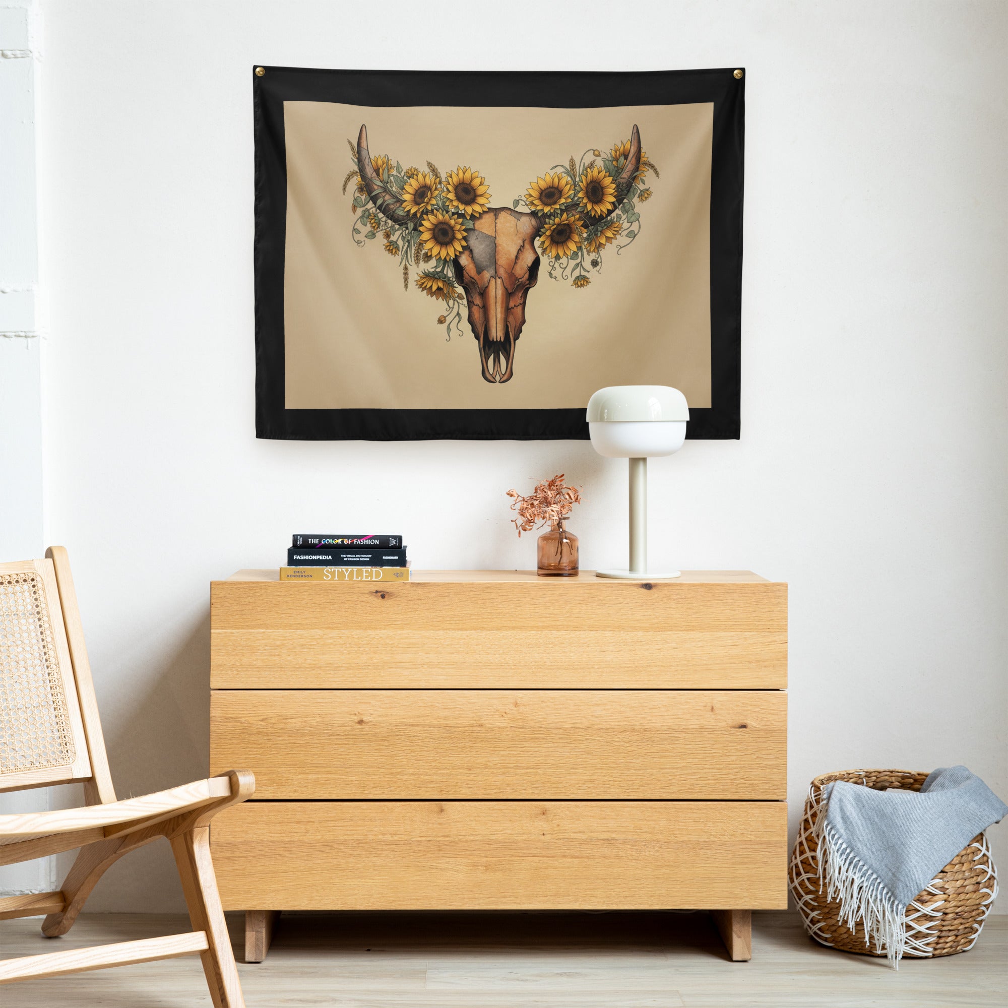 Gorgeous Sunflower Steer indoor wall tapestry - ThatBoutqiueStore