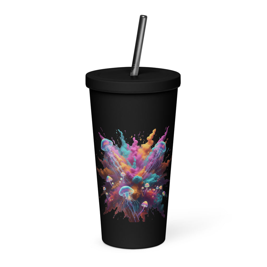 Colorful Smoke with Jellyfish and Mushrooms Insulated Tumbler - ThatBoutqiueStore