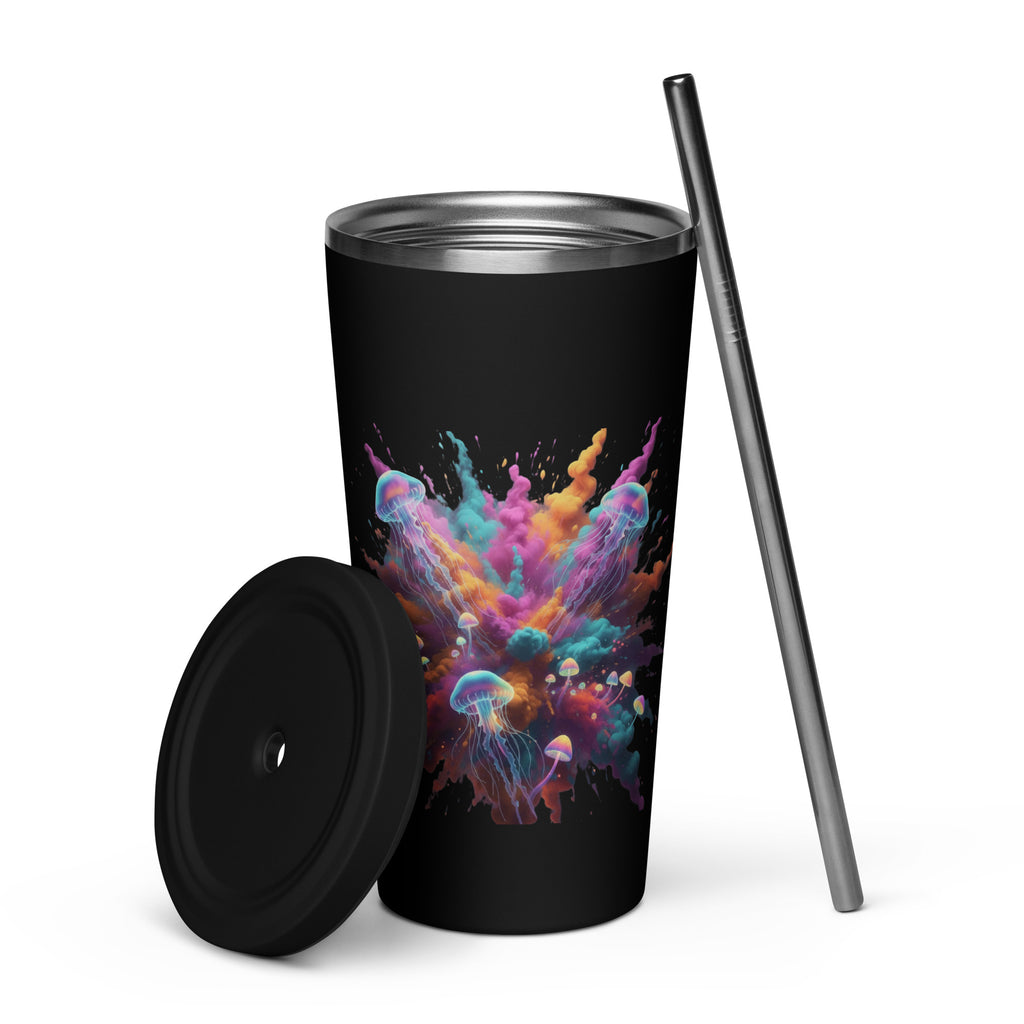 Colorful Smoke with Jellyfish and Mushrooms Insulated Tumbler - ThatBoutqiueStore