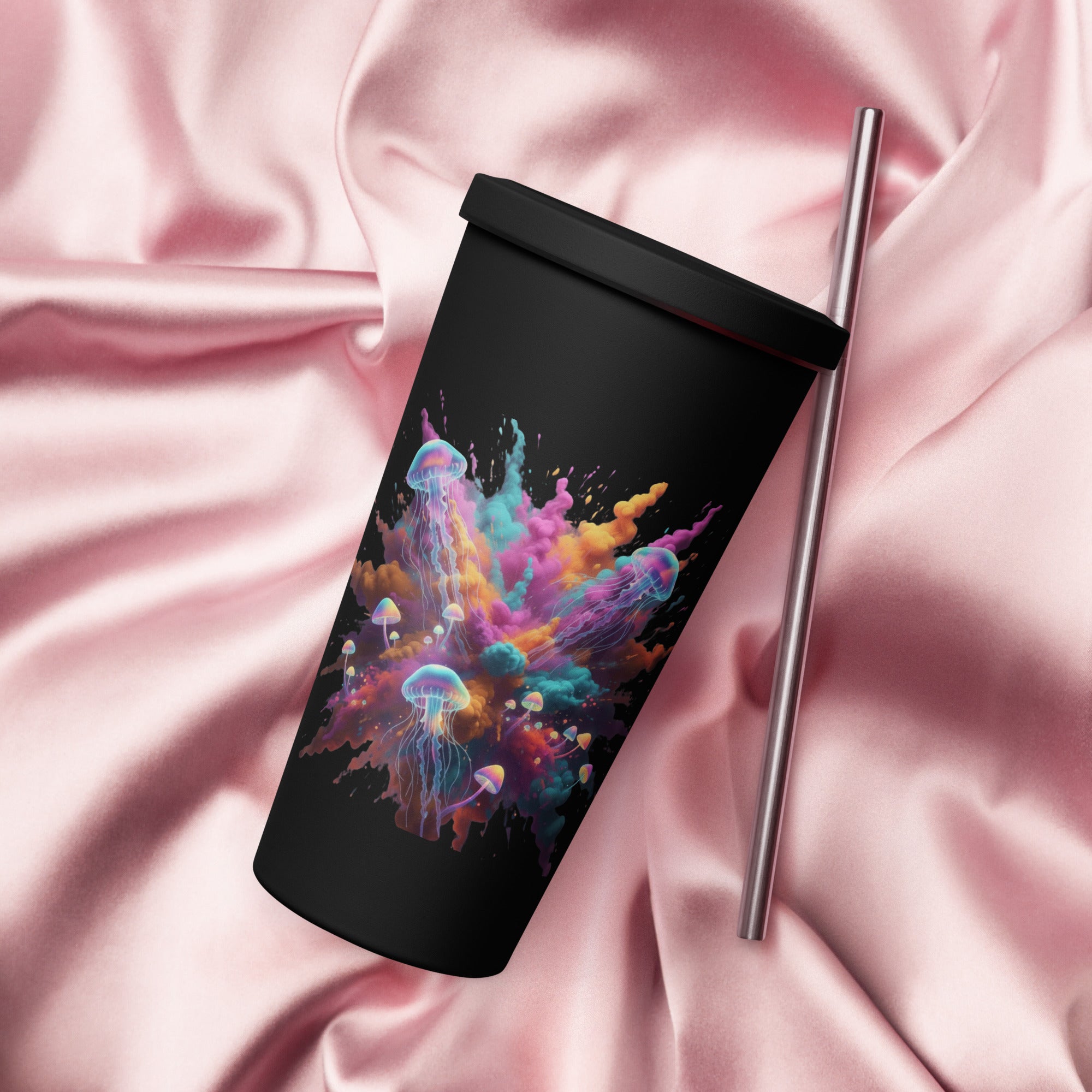 Colorful Smoke with Jellyfish and Mushrooms Insulated Tumbler - ThatBoutqiueStore