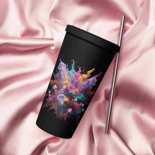 Colorful Smoke with Jellyfish and Mushrooms Insulated Tumbler - ThatBoutqiueStore