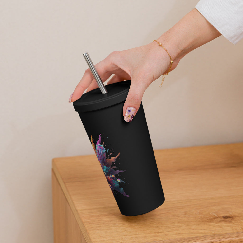 Colorful Smoke with Jellyfish and Mushrooms Insulated Tumbler - ThatBoutqiueStore