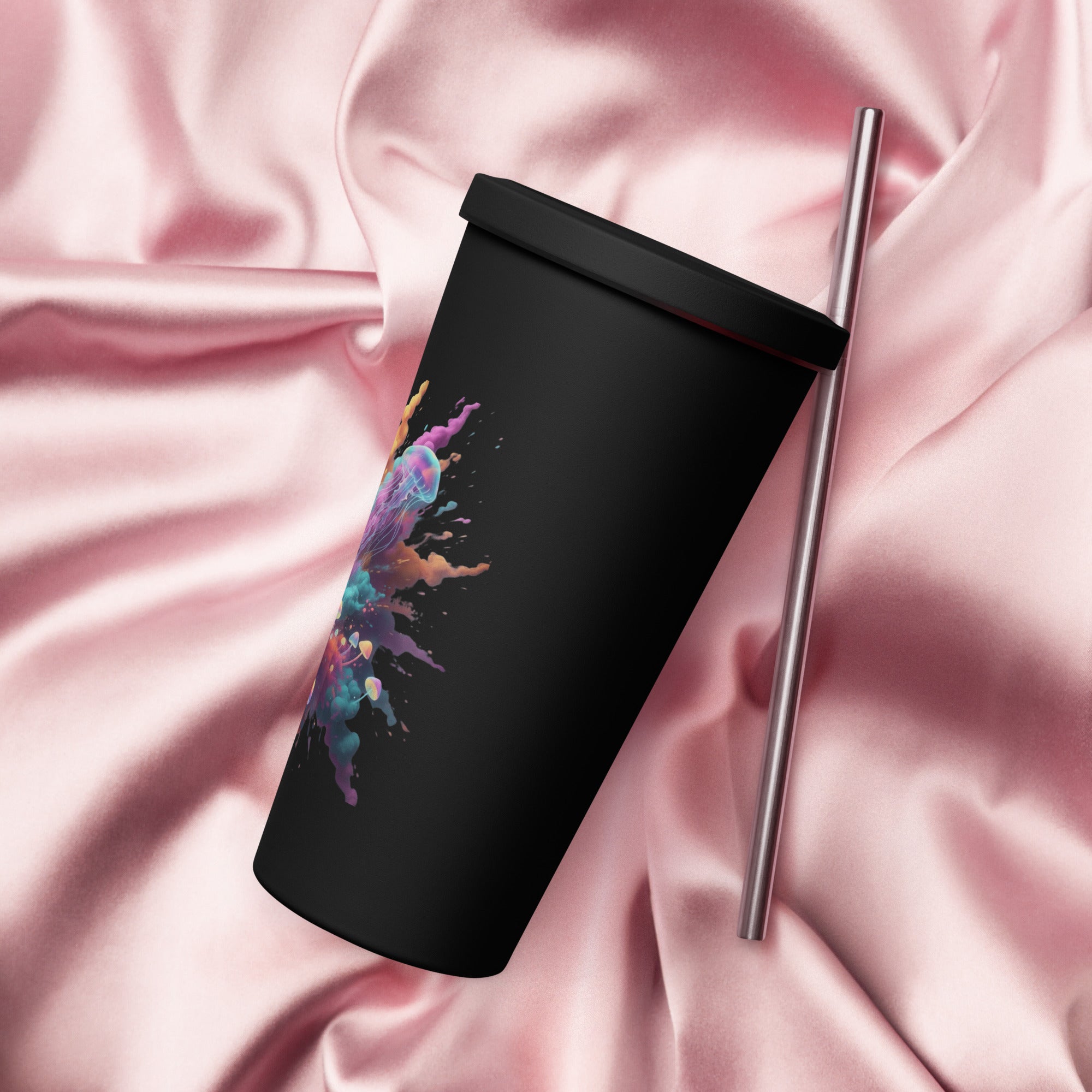 Colorful Smoke with Jellyfish and Mushrooms Insulated Tumbler - ThatBoutqiueStore