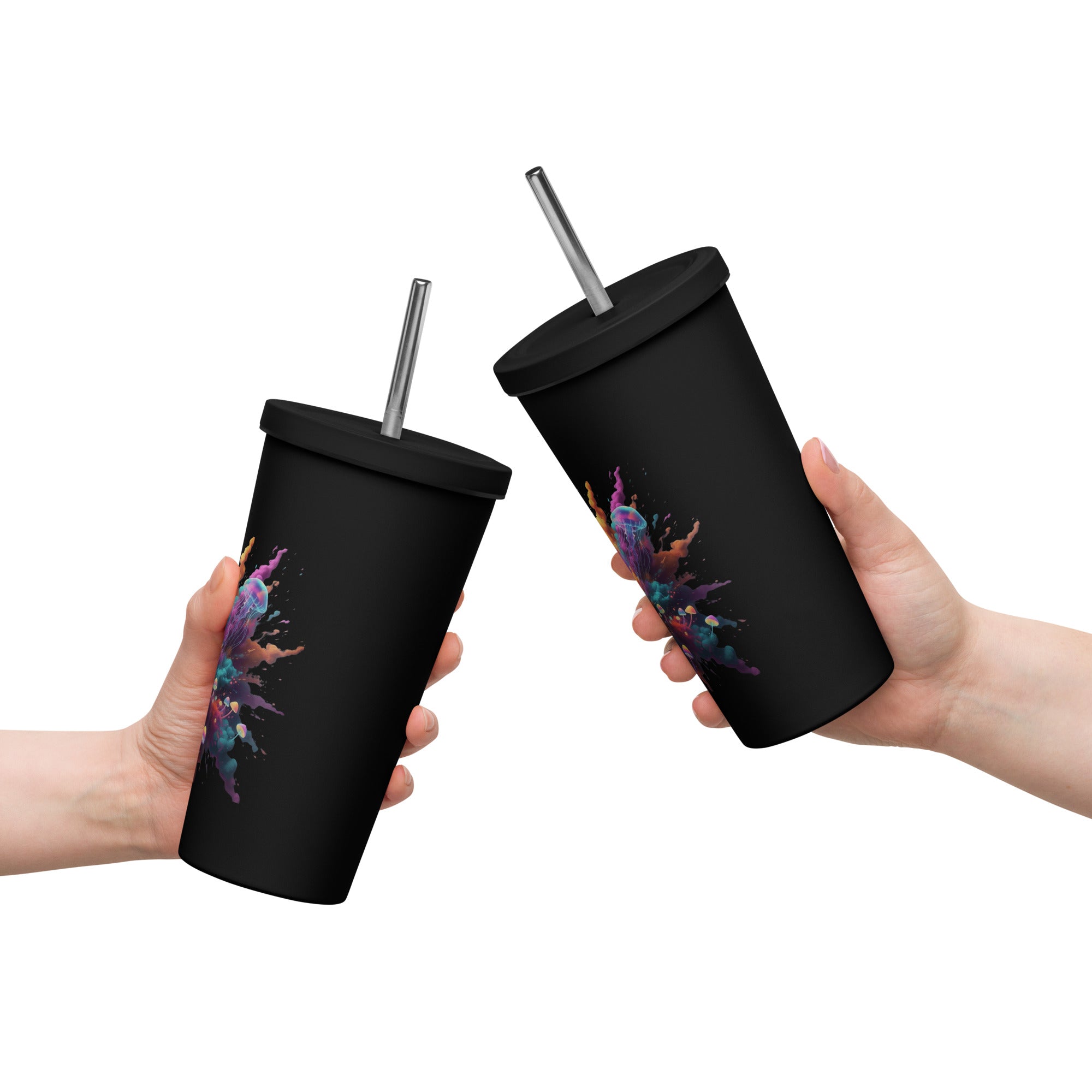 Colorful Smoke with Jellyfish and Mushrooms Insulated Tumbler - ThatBoutqiueStore