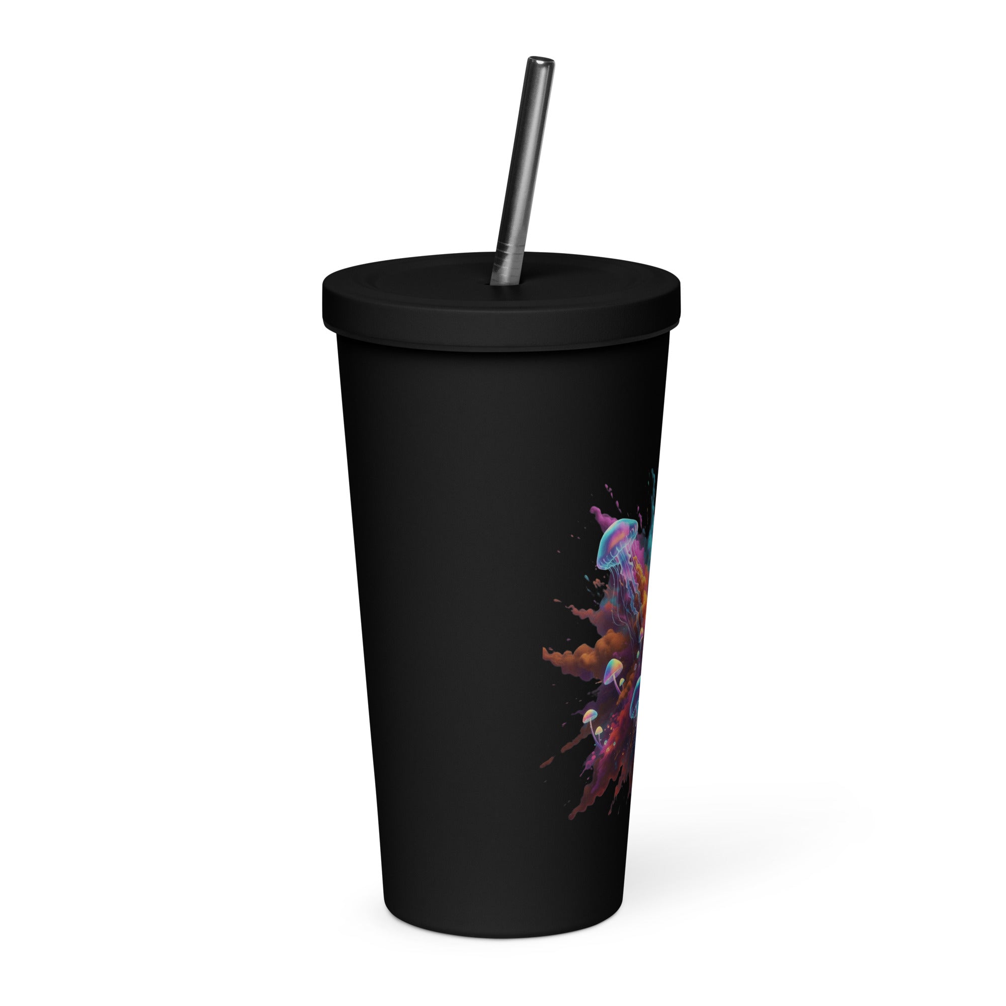 Colorful Smoke with Jellyfish and Mushrooms Insulated Tumbler - ThatBoutqiueStore