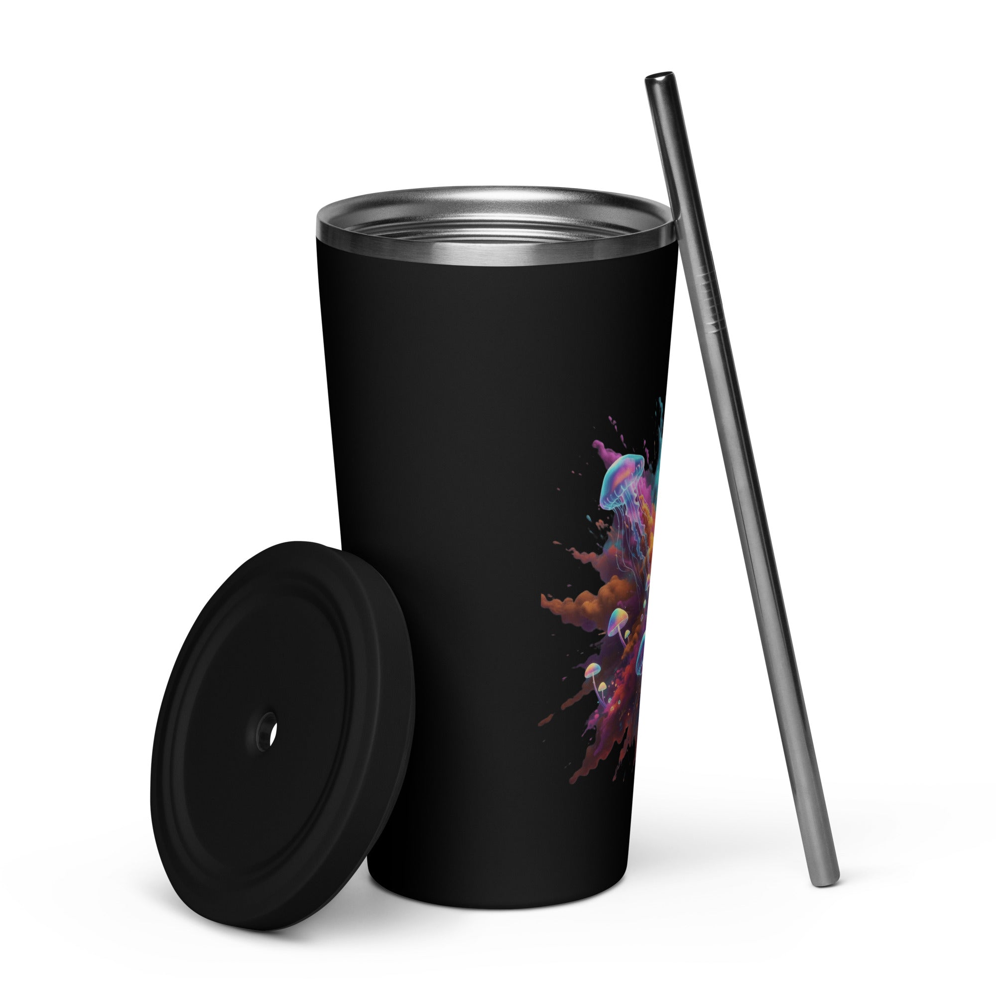 Colorful Smoke with Jellyfish and Mushrooms Insulated Tumbler - ThatBoutqiueStore