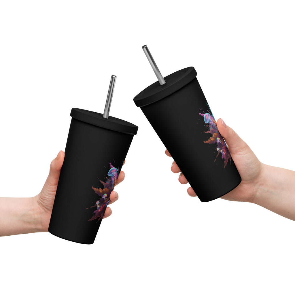 Colorful Smoke with Jellyfish and Mushrooms Insulated Tumbler - ThatBoutqiueStore