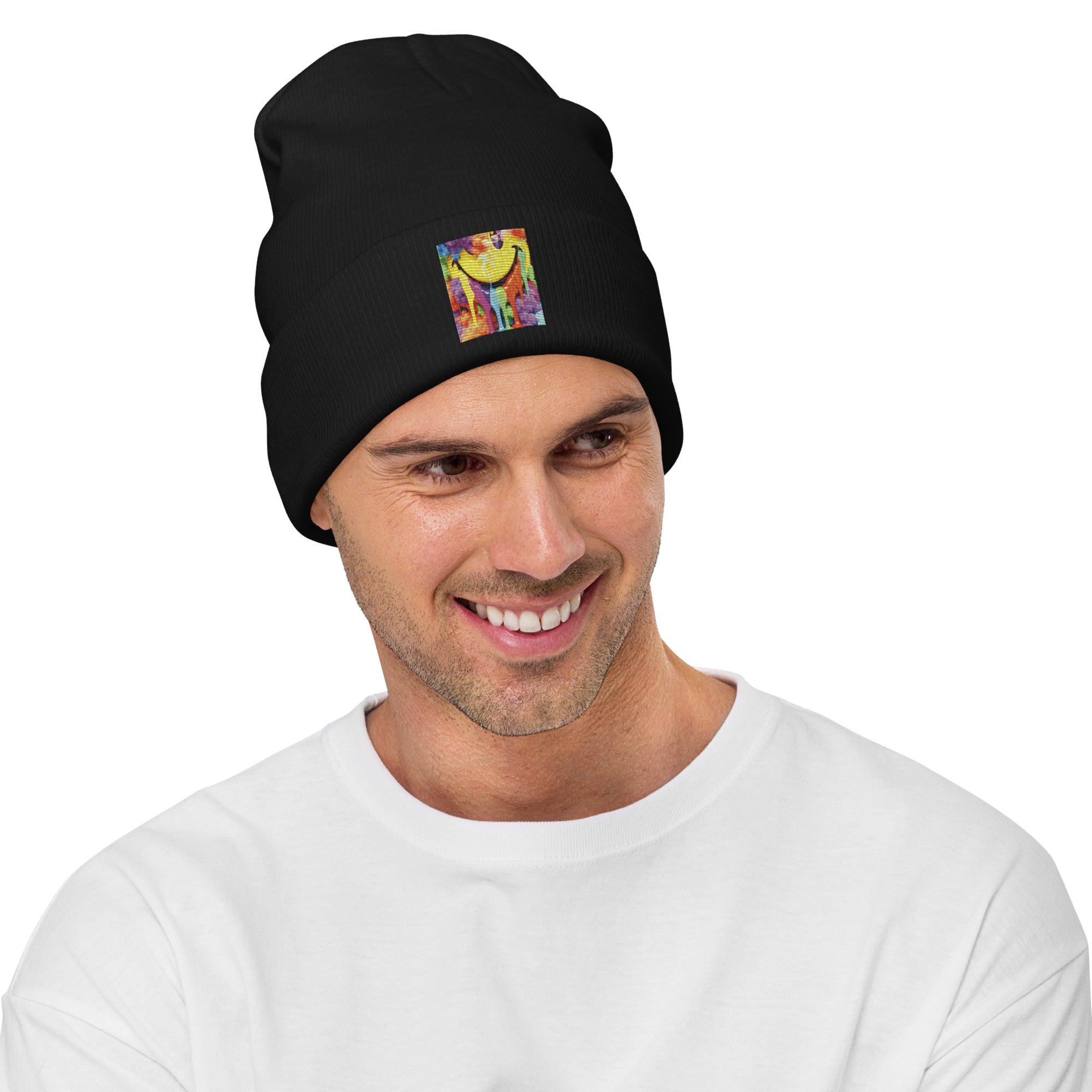 OG Melting Smiley Embroidered Beanie - ThatBoutqiueStore