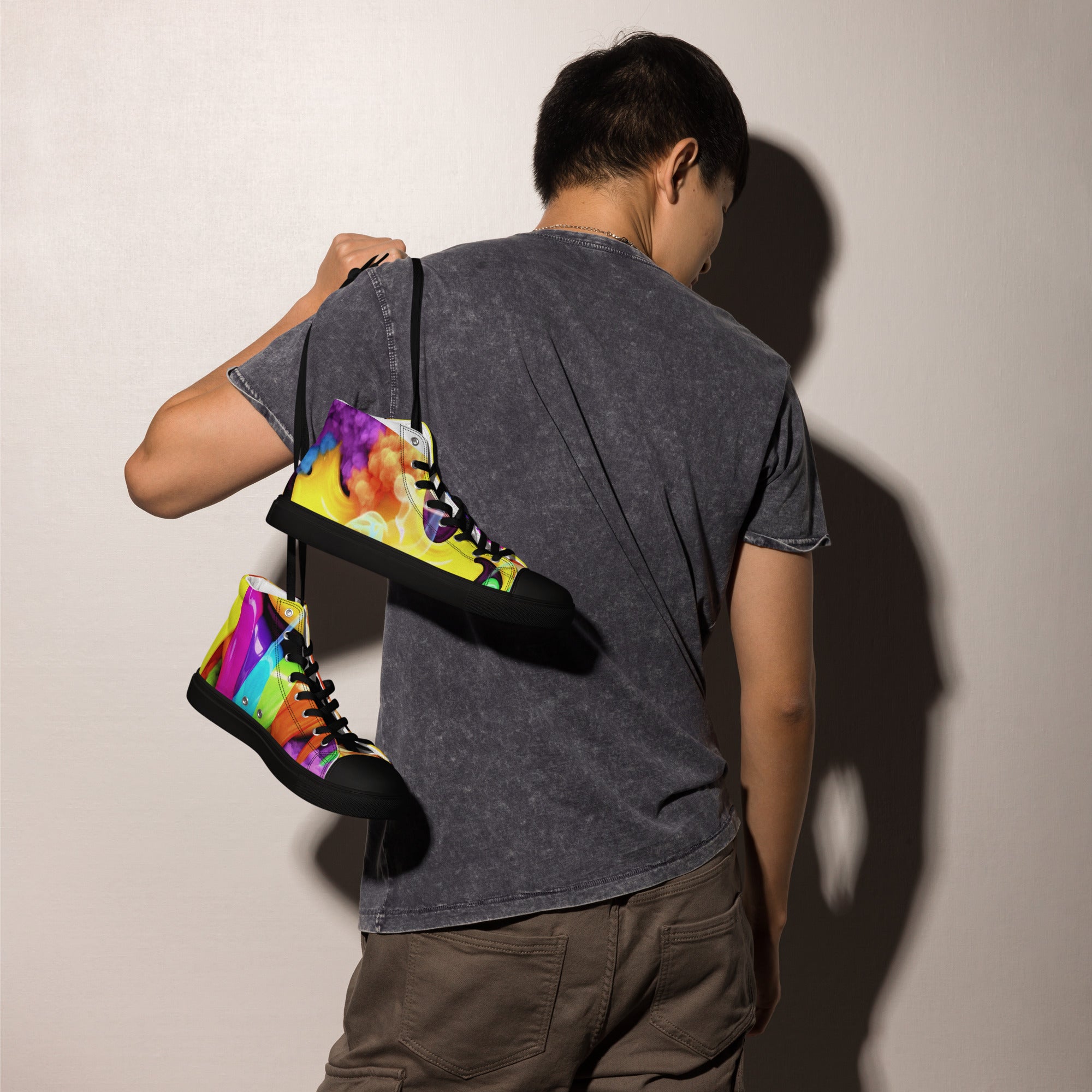 OG Melting Smiley Men's High Top Canvas Shoes - ThatBoutqiueStore