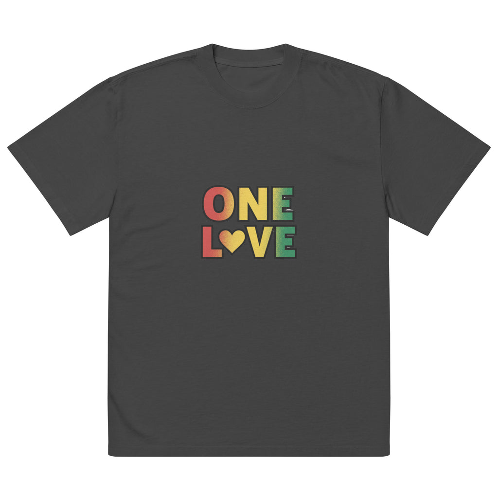 Oversized Faded One Love T-Shirt - ThatBoutqiueStore