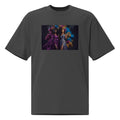 Lady G's colorful rolling smoke w/ twin sunflowers on back Oversized faded t-shirt - ThatBoutqiueStore