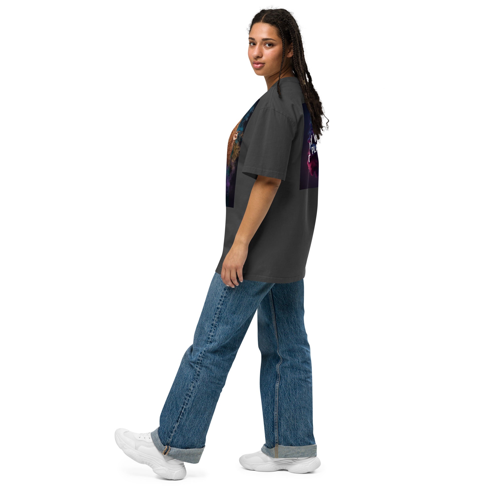 Lady G's Pray with Me Dont Play with Me Oversized faded t-shirt - ThatBoutqiueStore