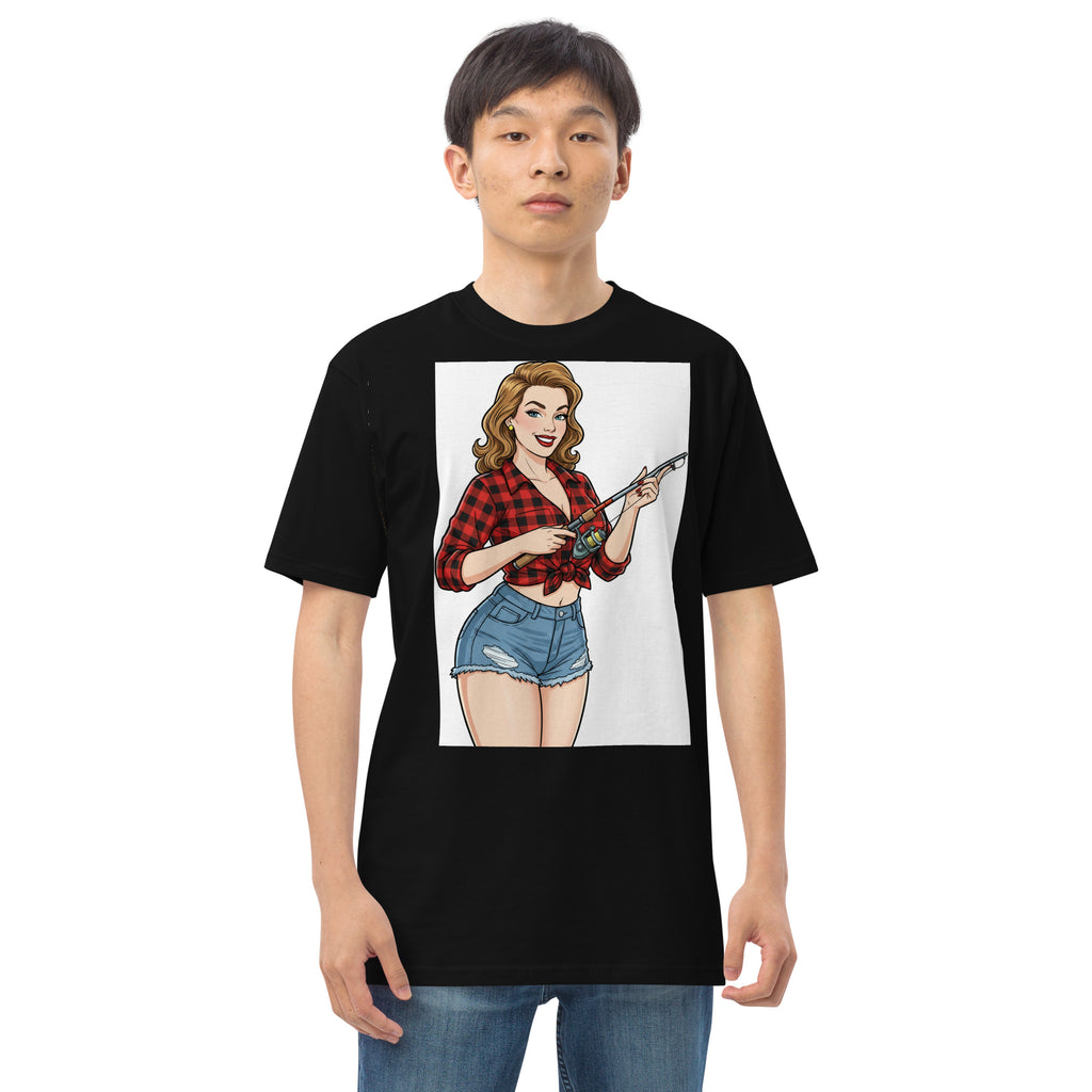 Pole Dancin with Pretty Lady on front Men’s premium heavyweight tee - ThatBoutqiueStore