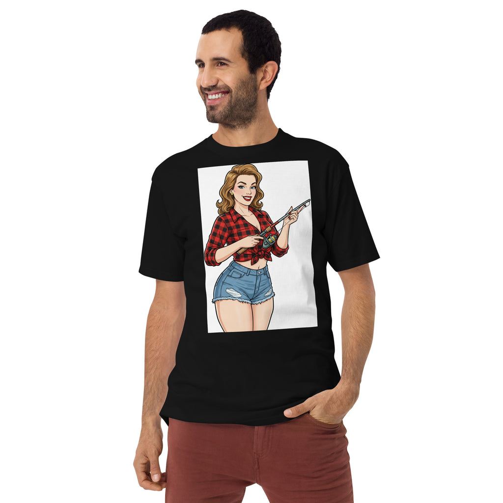 Pole Dancin with Pretty Lady on front Men’s premium heavyweight tee - ThatBoutqiueStore