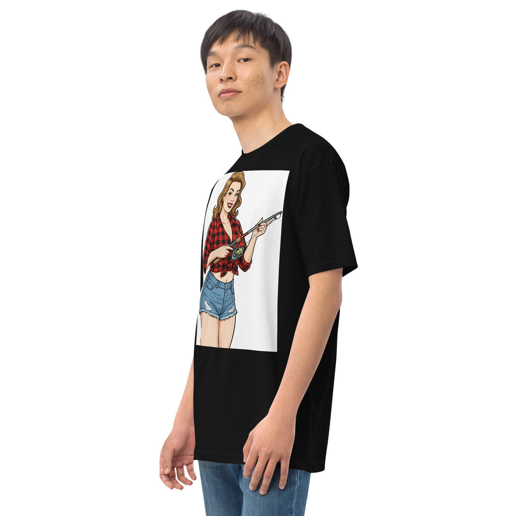 Pole Dancin with Pretty Lady on front Men’s premium heavyweight tee - ThatBoutqiueStore