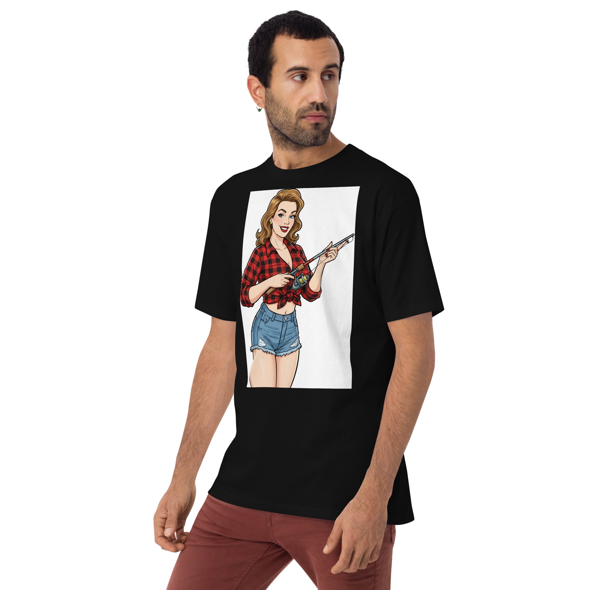 Pole Dancin with Pretty Lady on front Men’s premium heavyweight tee - ThatBoutqiueStore