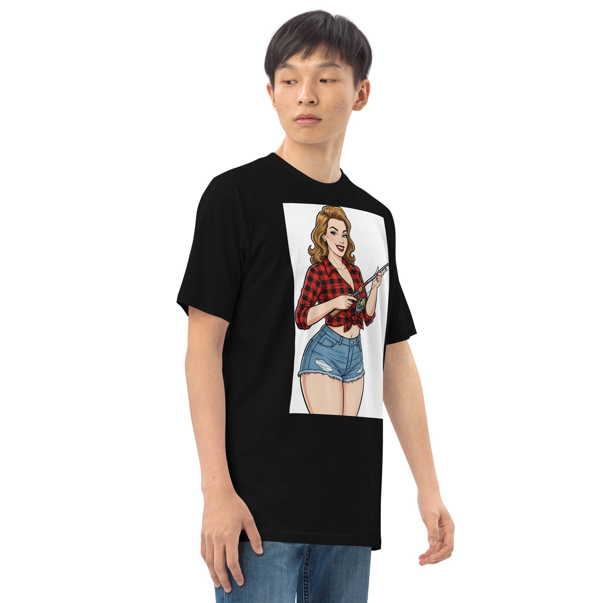 Pole Dancin with Pretty Lady on front Men’s premium heavyweight tee - ThatBoutqiueStore
