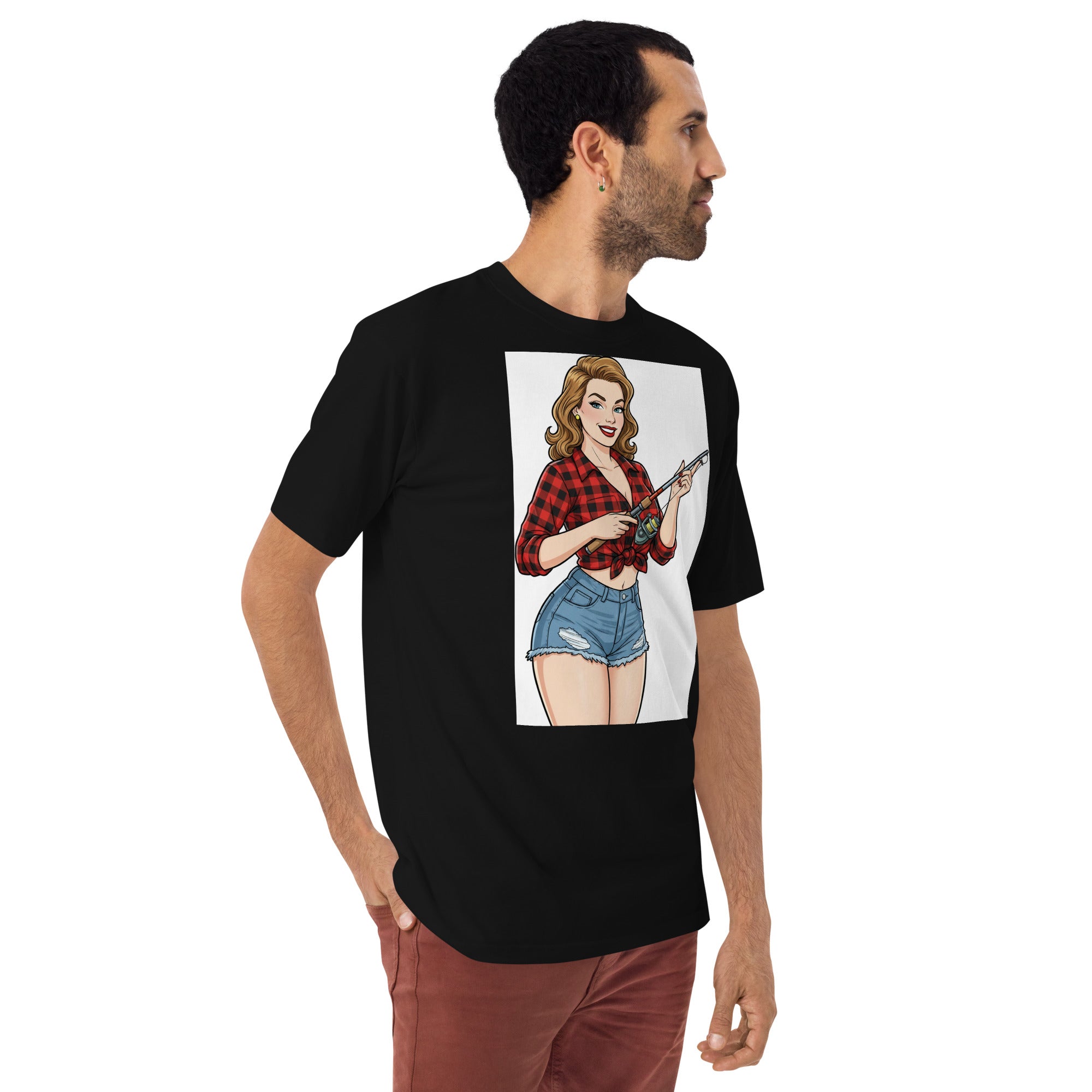 Pole Dancin with Pretty Lady on front Men’s premium heavyweight tee - ThatBoutqiueStore