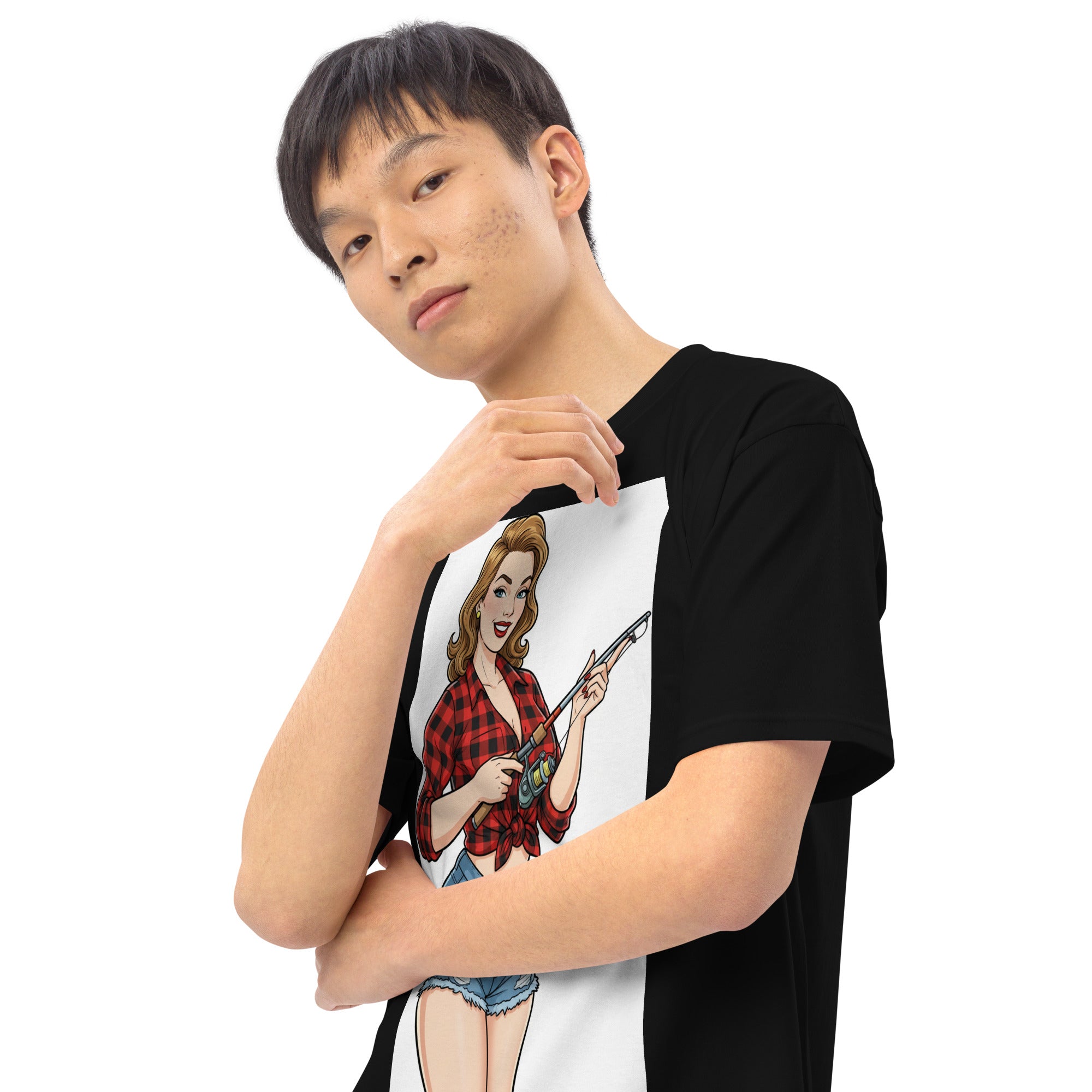 Pole Dancin with Pretty Lady on front Men’s premium heavyweight tee - ThatBoutqiueStore