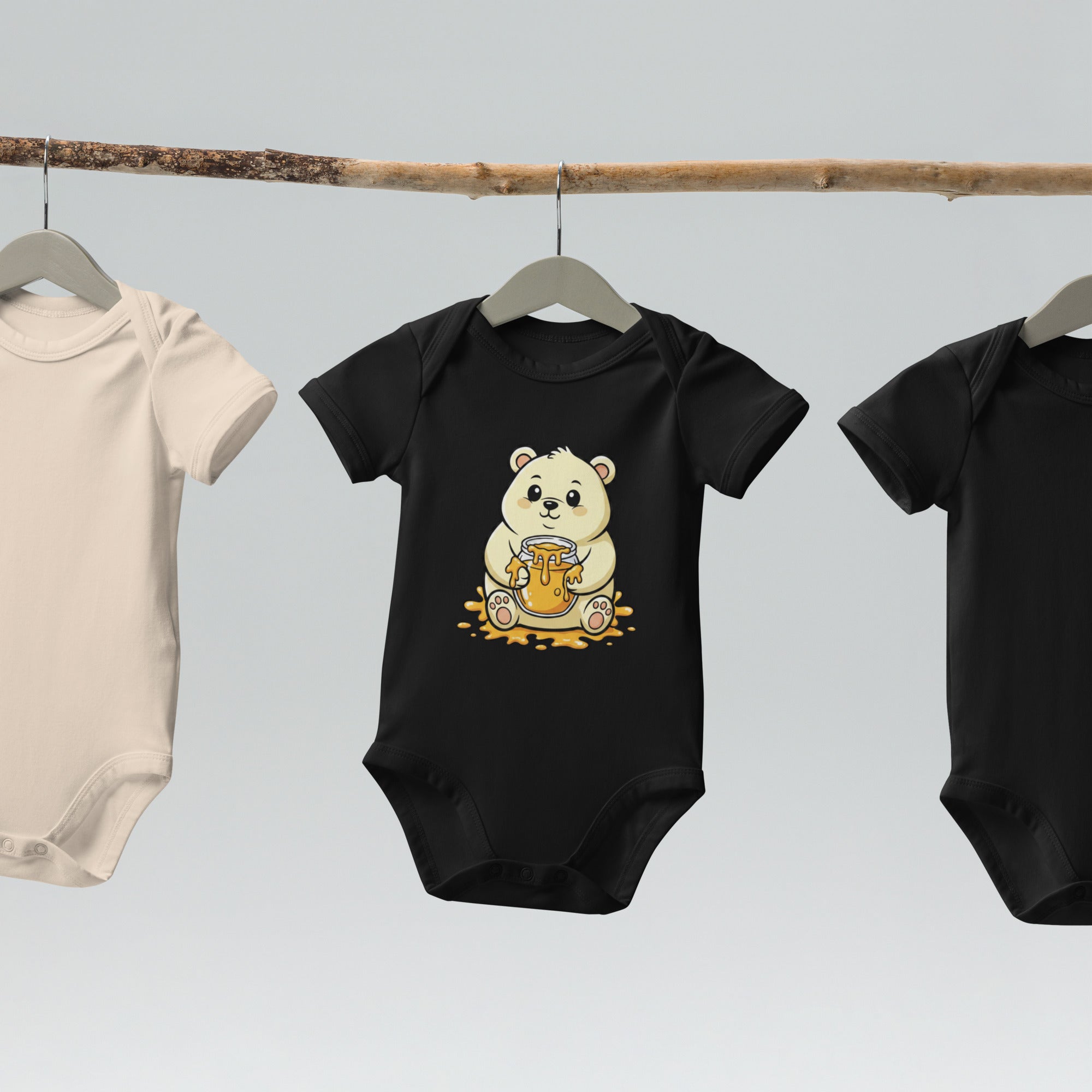 Sweet Honey Bear Organic cotton baby bodysuit - ThatBoutqiueStore