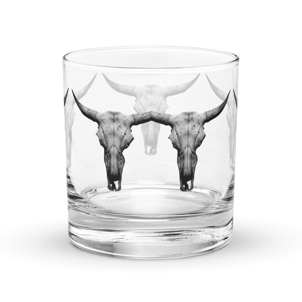 Steer Skull Rocks glass - ThatBoutqiueStore