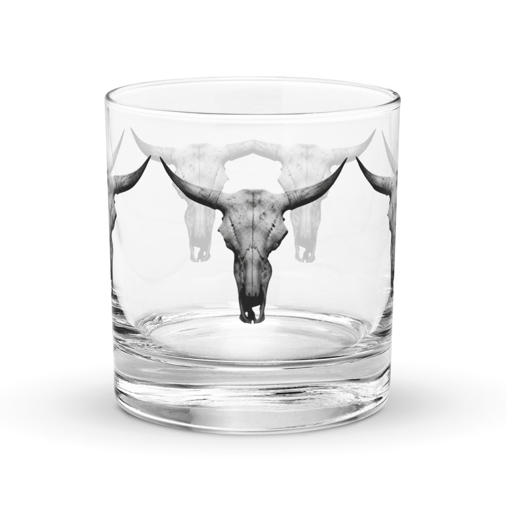 Steer Skull Rocks glass - ThatBoutqiueStore