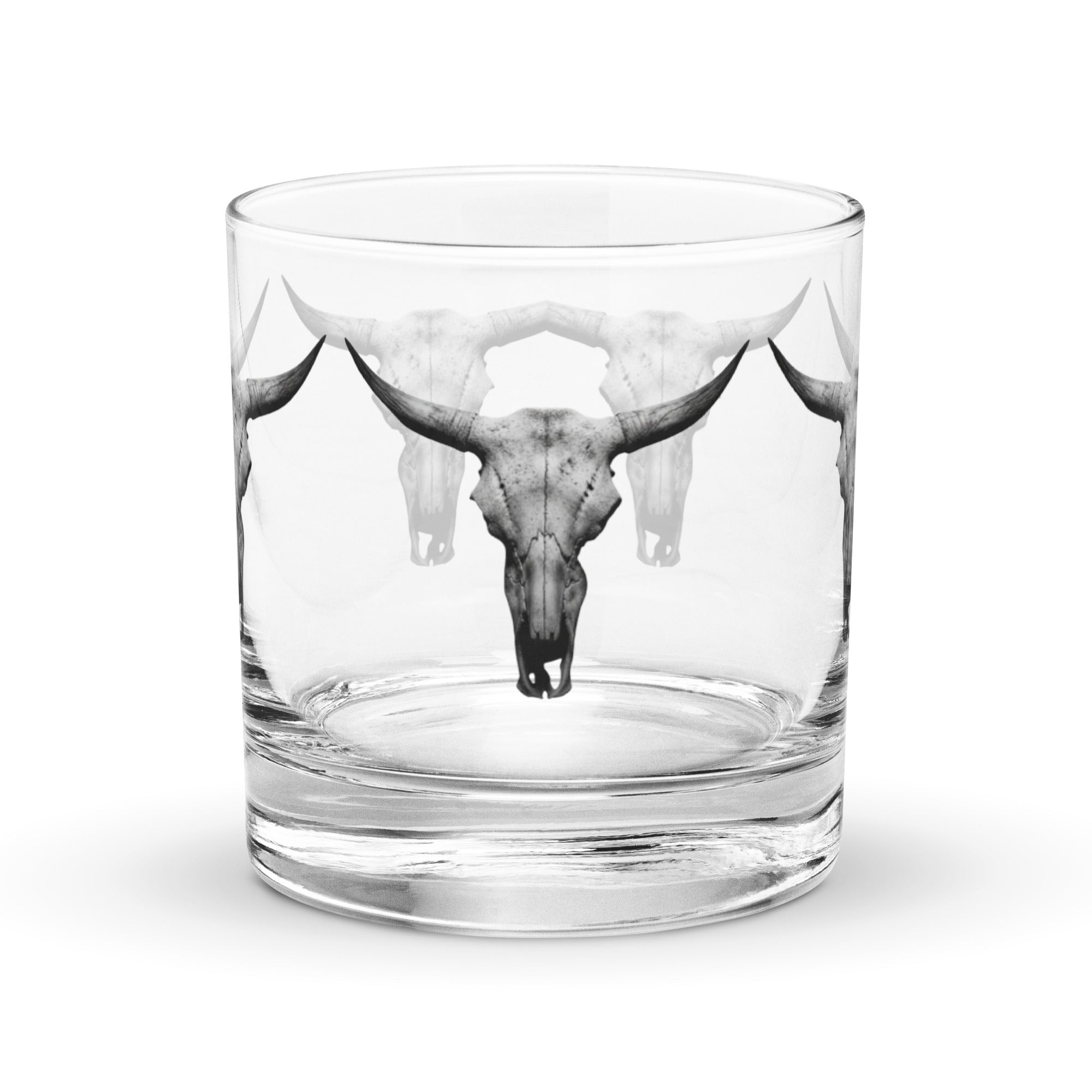 Steer Skull Rocks glass - ThatBoutqiueStore