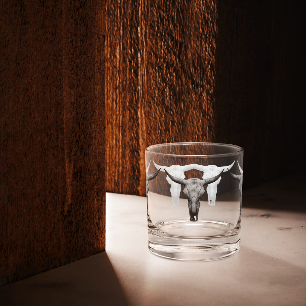 Steer Skull Rocks glass - ThatBoutqiueStore